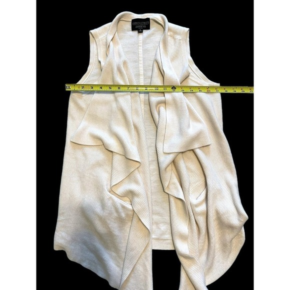 Absolutely Creative Worldwide Asymmetric Shawl Knit Sleeveless Women's Cream S - Picture 9 of 9